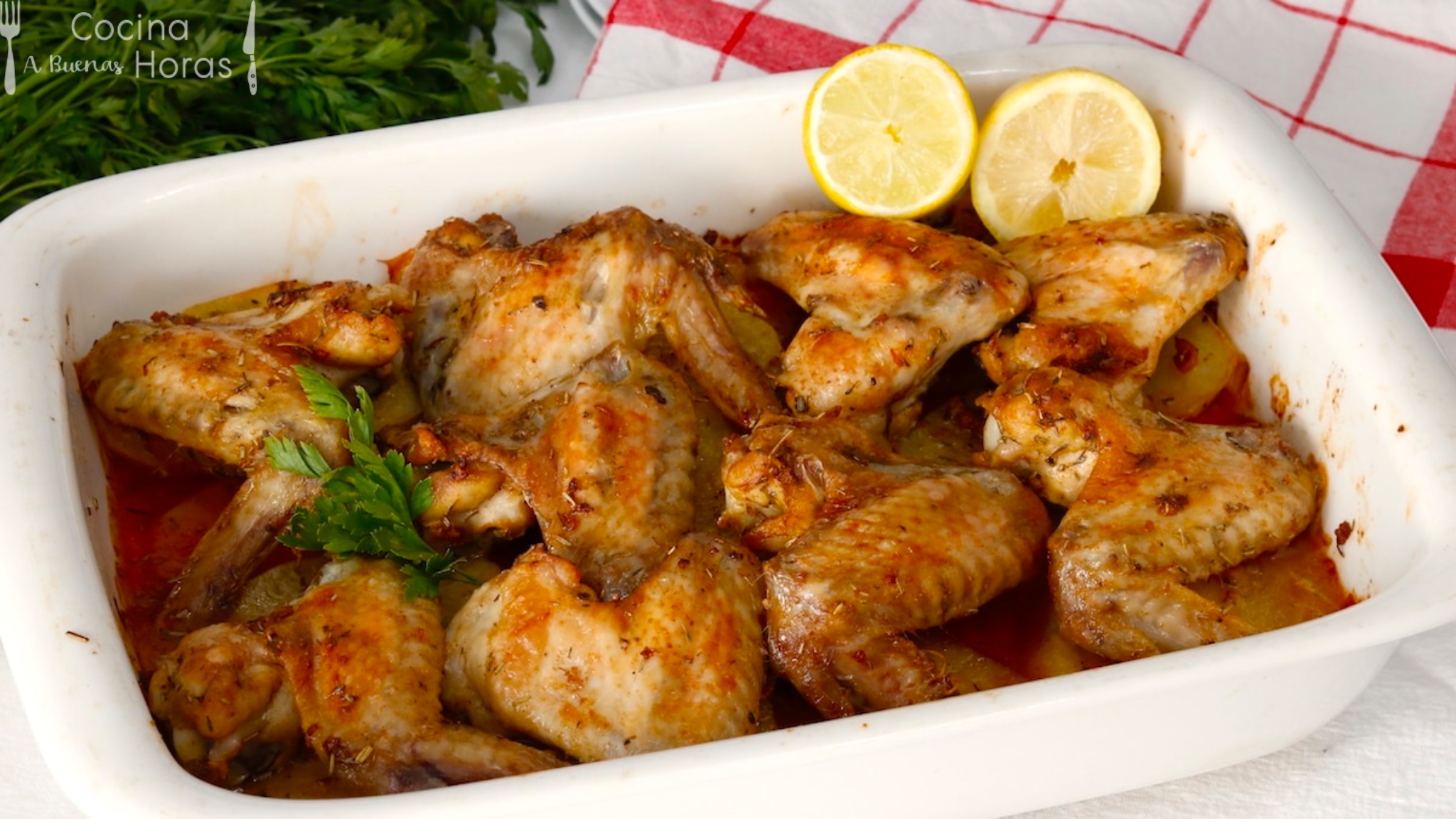 Alitas de Pollo al Horno con Patatas