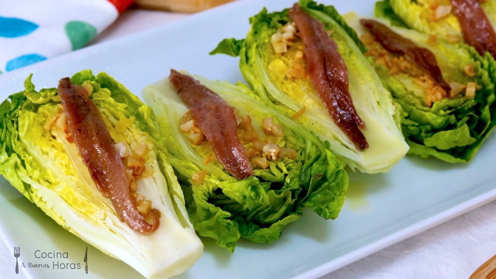 Cogollos de Lechuga con Anchoas