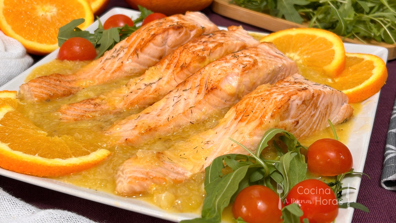 salmon con salsa de naranja