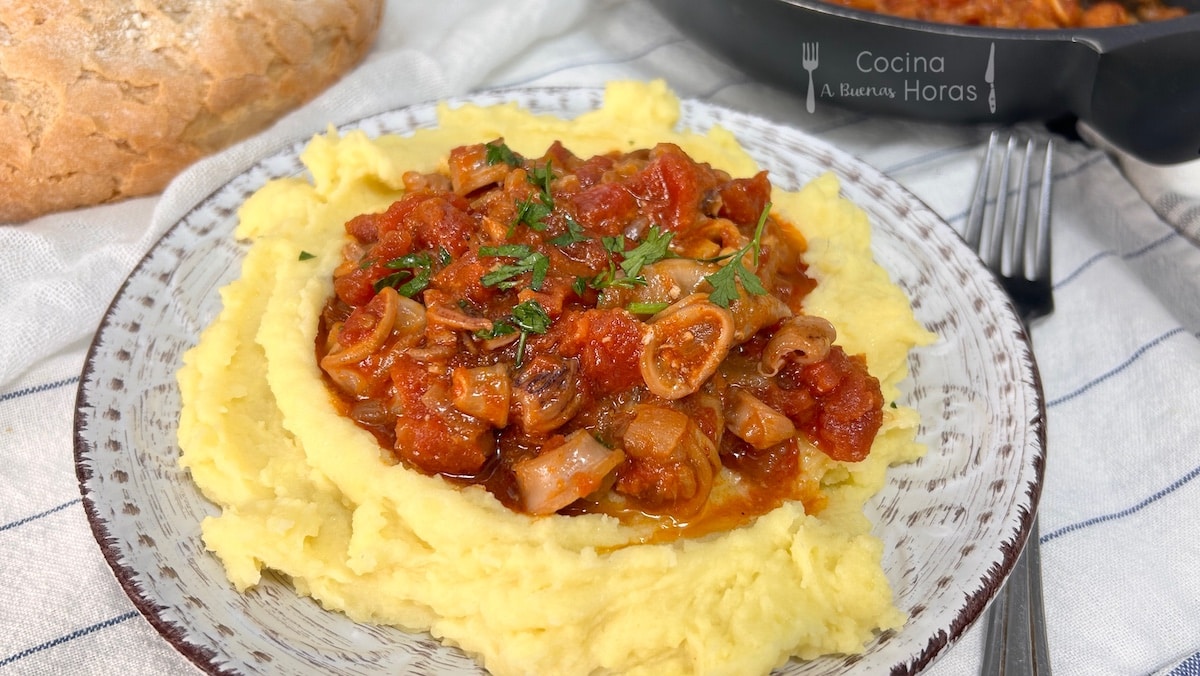 receta calamares con tomate